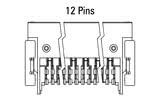Rozměry Zero8 Socket, úhlový, 12pinový