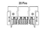 Rozměry Zero8 Socket, úhlový, 20pinový