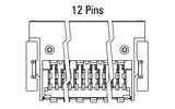 Rozměry Zero8 Socket, úhlový, 12pinový