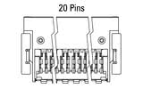 Rozměry Zero8 Socket, úhlový, 20pinový